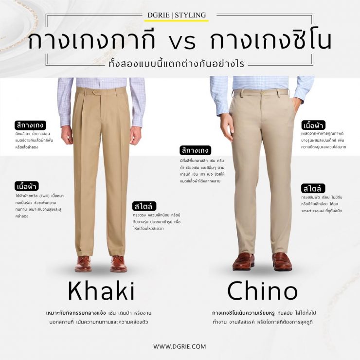 DGRIE - กางเกงชิโนหรือกางเกงกากี?