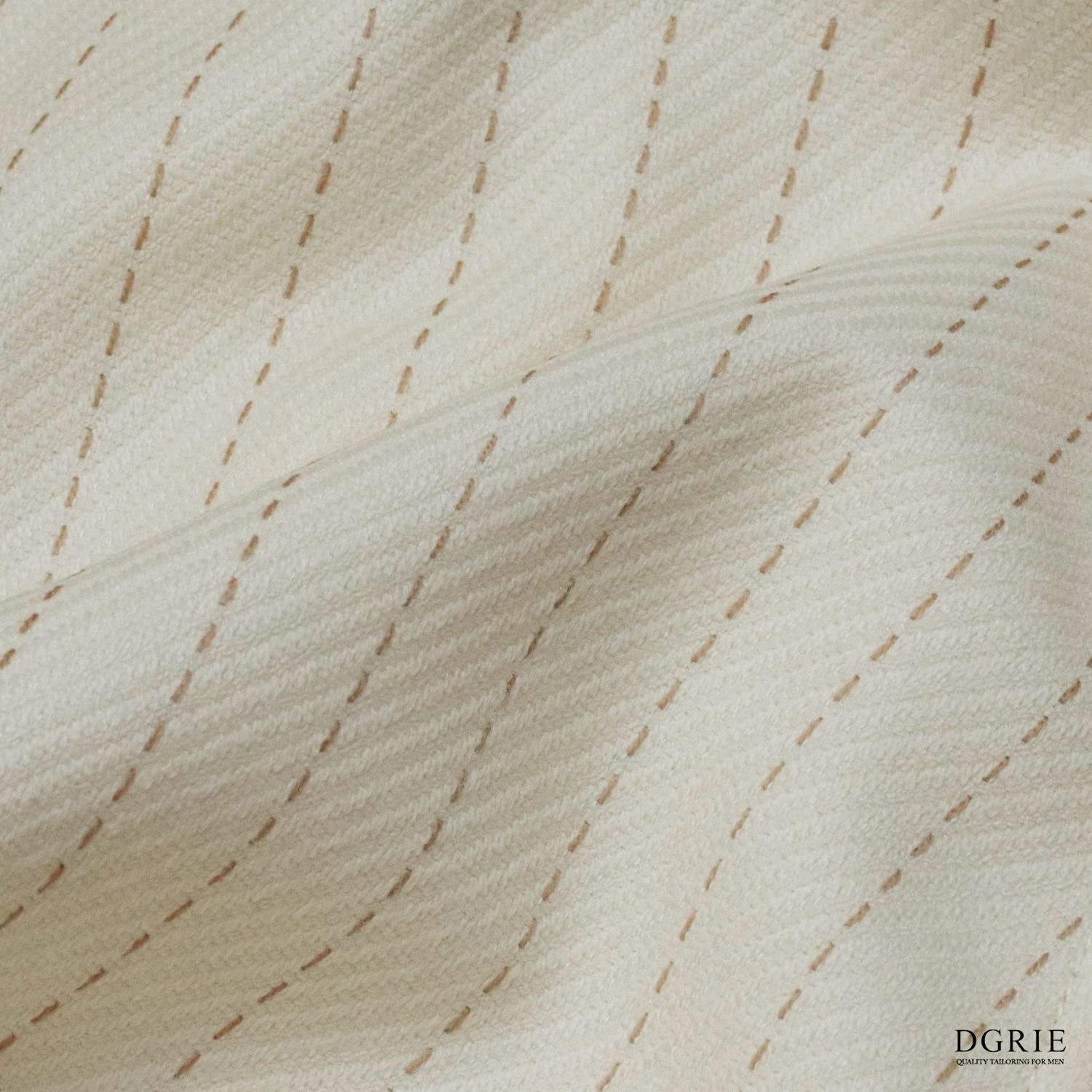 DGRIE - Ivory White Stripes Dot Blend Wool Patch Poket Half lining suit