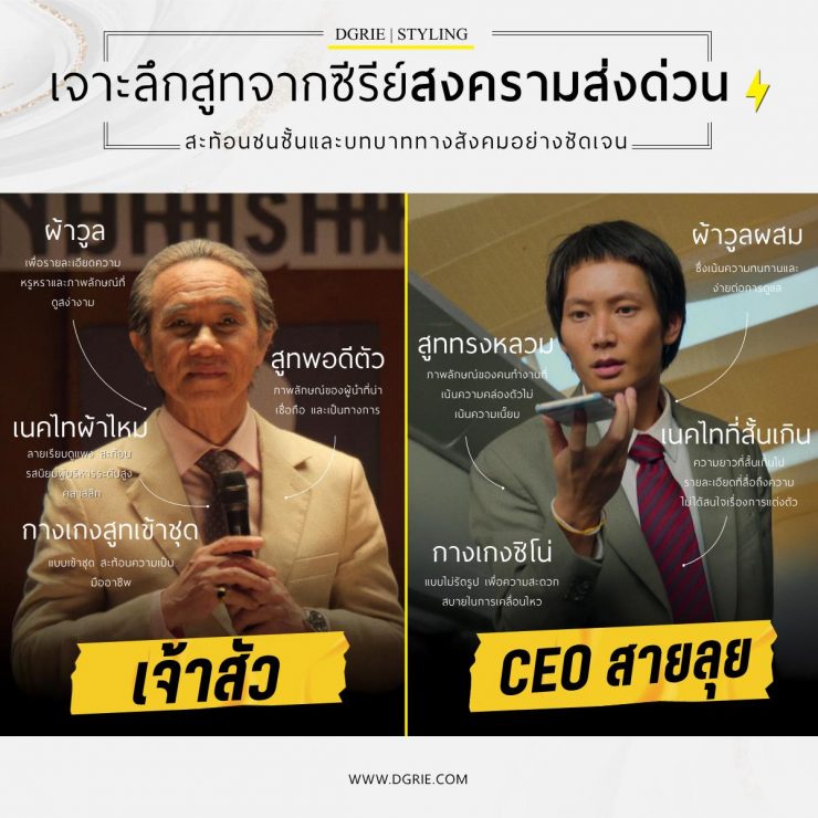 เจาะลึกสูทจากซีรีย์ สงครามส่งด่วน (Mad Unicorn) "สันติ vs เจ้าสัวคณิน"