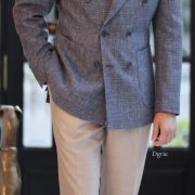 Wool Linen Double Breasted Suit
