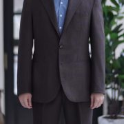 DGRIE Brown Navy Check High Twist Suits