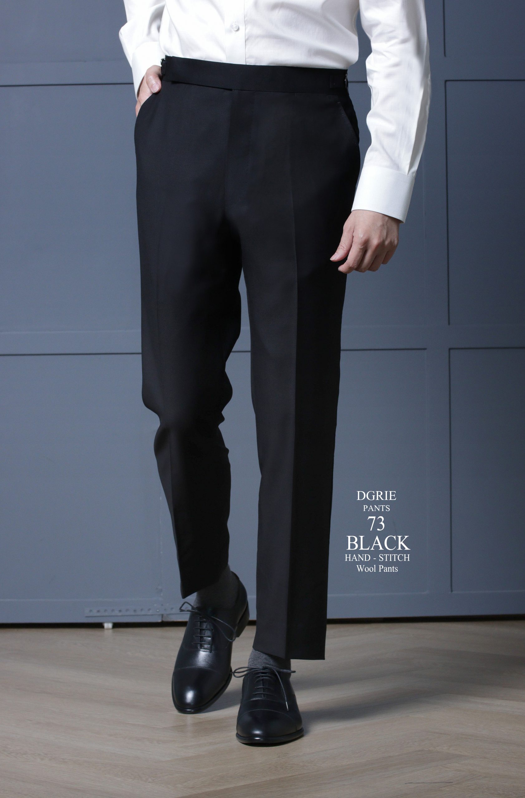 DGRIE PANTS 73 - ตัดกางเกง Super Black Hand Stitch + Side Adjuster