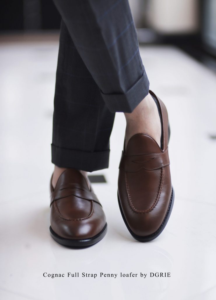 DGRIE Brown Cognac Full Strap Penny loafer Shoes