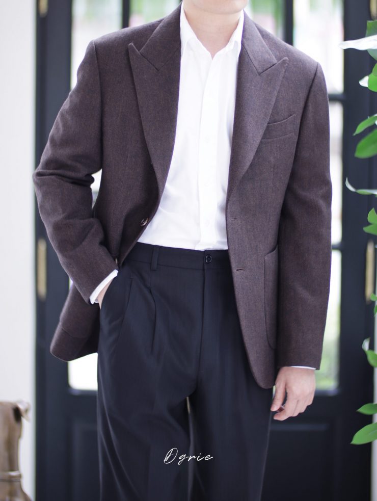 DGRIE ร้านตัดสูท Brown Flannel Sport Jacket