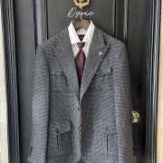 เสื้อซาฟารี DGRIE Flannel Houndstooth Safari jacket