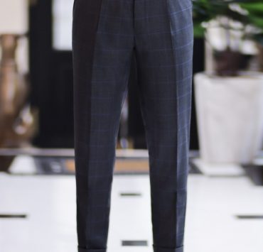 DGRIE PANTS 74 - Window High-Waist Side Adjuster + Belt Wool Pants