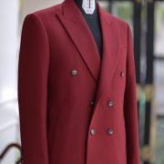 ร้านตัดสูท Red Wool Flannel Double Breasted Jacket