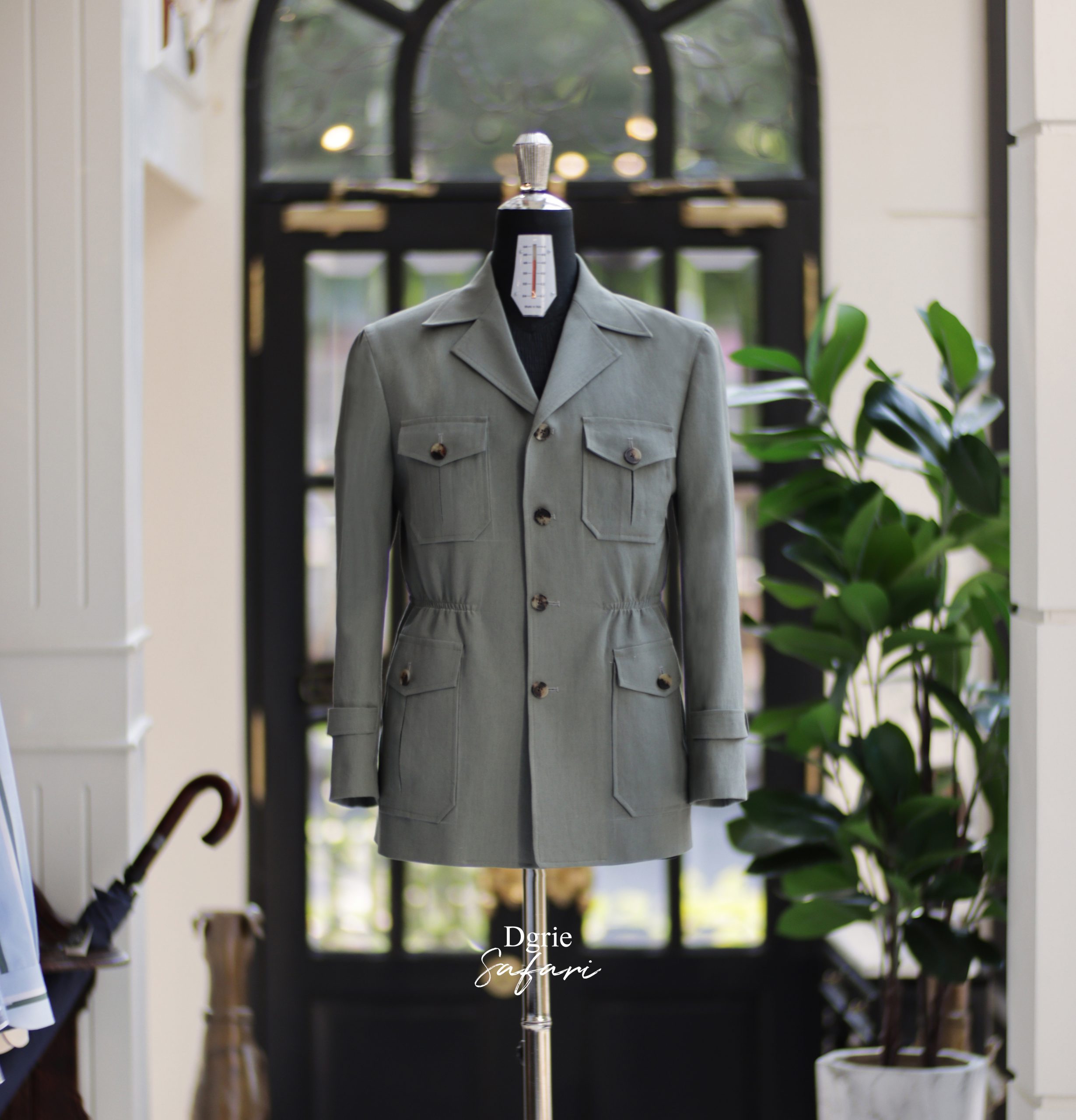 DGRIE - Solbiati - Art Du Lin - Silver Green Safari Jacket