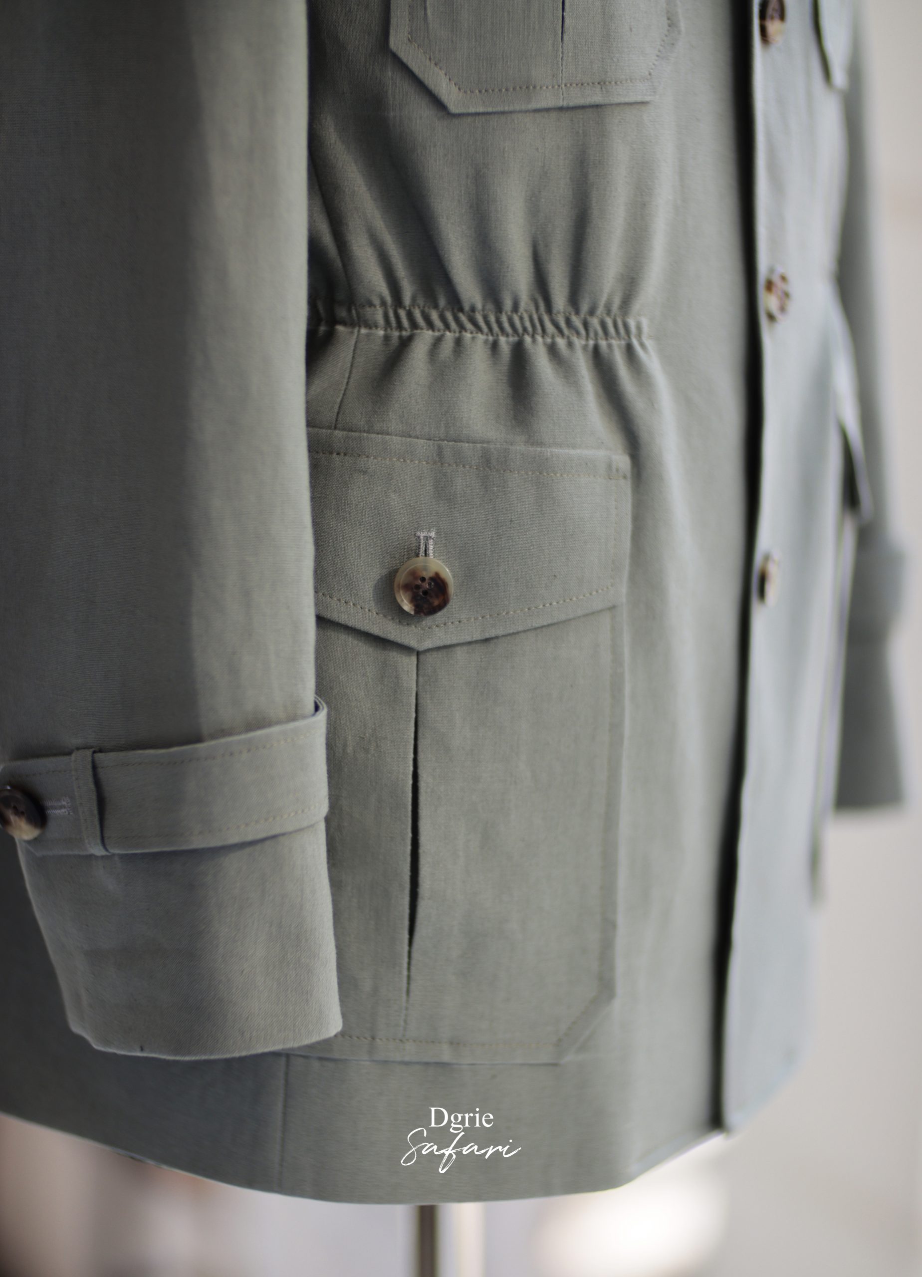 DGRIE - Solbiati - Art Du Lin - Silver Green Safari Jacket