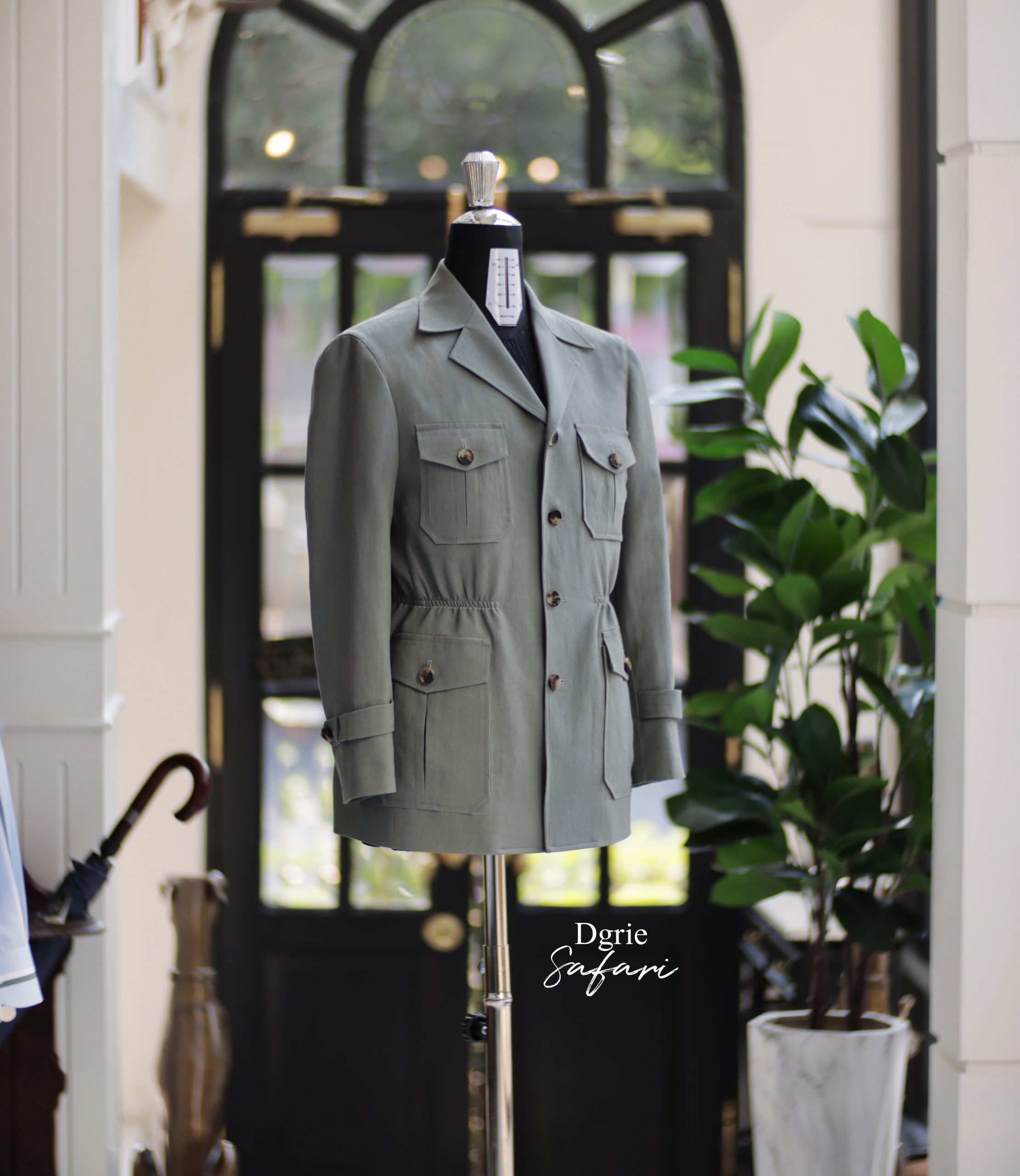 DGRIE - Solbiati - Art Du Lin - Silver Green Safari Jacket