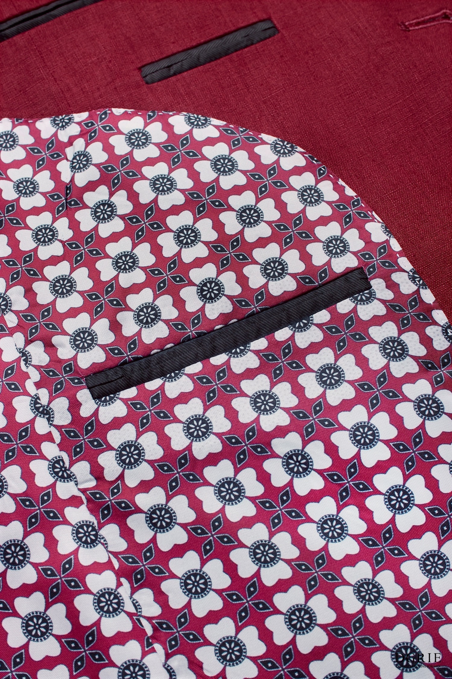 DGRIE เสื้อสูทลินิน Sangria Red Poland Linen Full Lining Sport Jacket