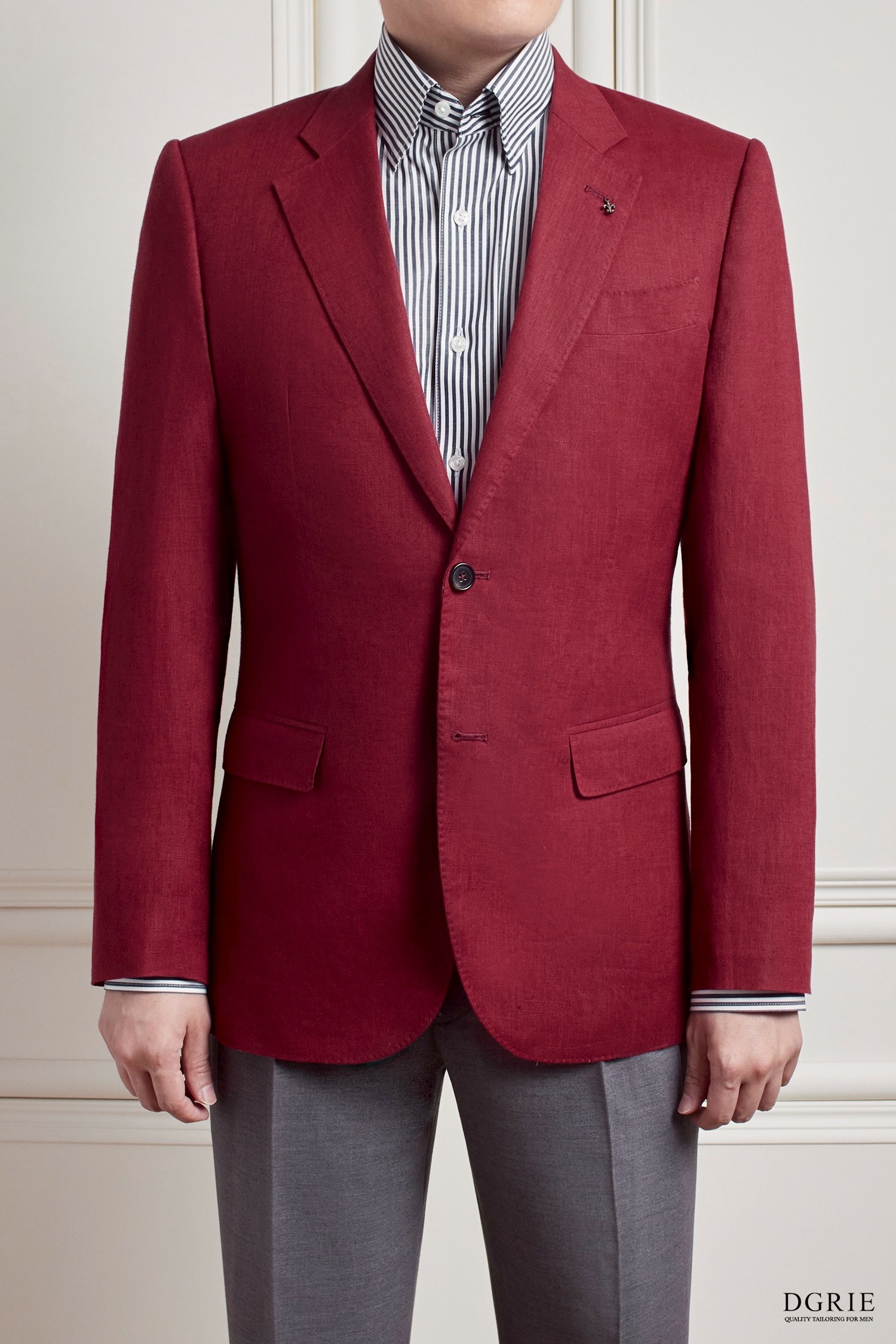 DGRIE เสื้อสูทลินิน Sangria Red Poland Linen Full Lining Sport Jacket