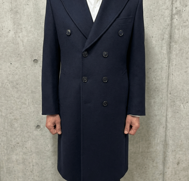 เสื้อโค้ท DGRIE Navy Blue Double breasted Overcoat
