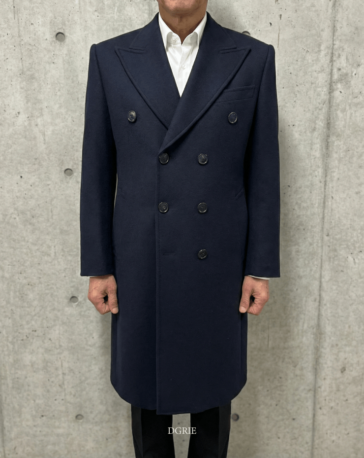เสื้อโค้ท DGRIE Navy Blue Double breasted Overcoat