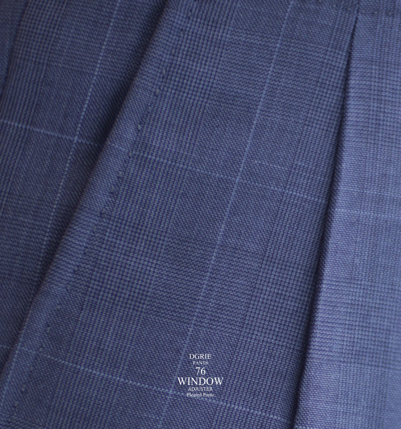 DGRIE PANTS 76 : Windowpane Side Adjusters Pleated Pants