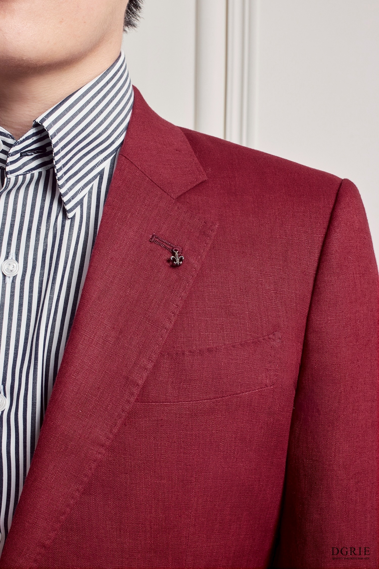 DGRIE Red Linen Full Lining Sport Jacket