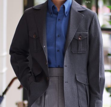 DGRIE Grey Seersucker Safari Jacket
