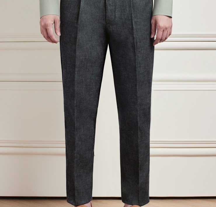 กางเกงยีนส์ Sport Dark Grey Buckle Belt Denim Pants