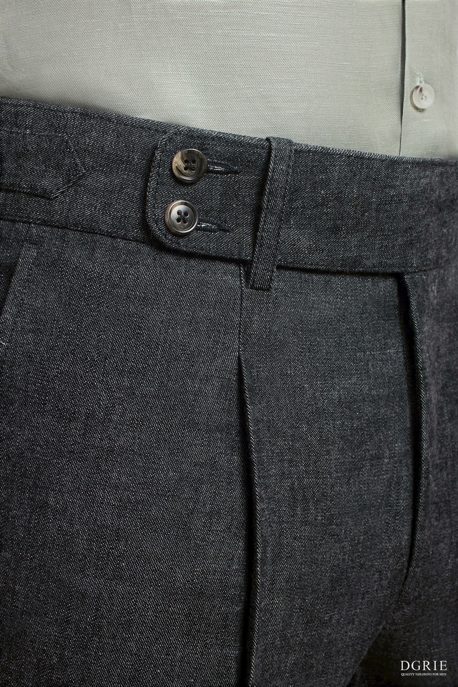 กางเกงยีนส์ Sport Dark Grey Buckle Belt Denim Pants