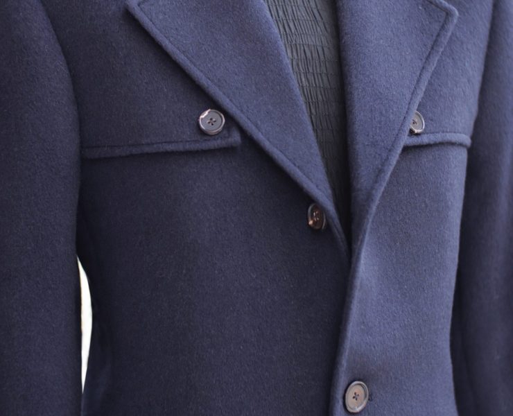 ตัดโค้ท Bespoke Navy Classic Overcoat