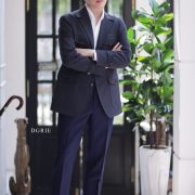 DGRIE Solbiati - Art Du Lin - Navy-Grey Safari Jacket