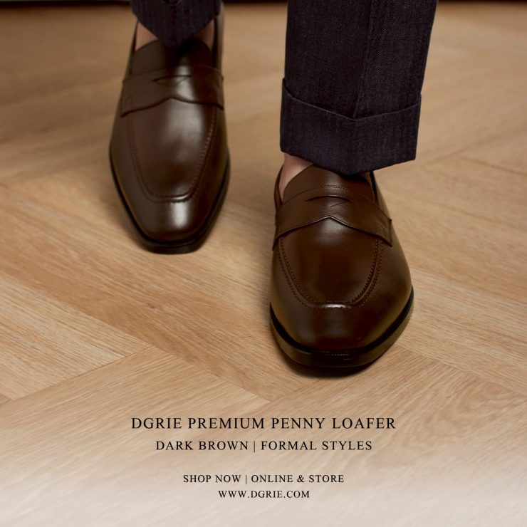 รองเท้าหนัง โลฟเฟอร์ Premium Penny Loafer Dark Brown Shoes