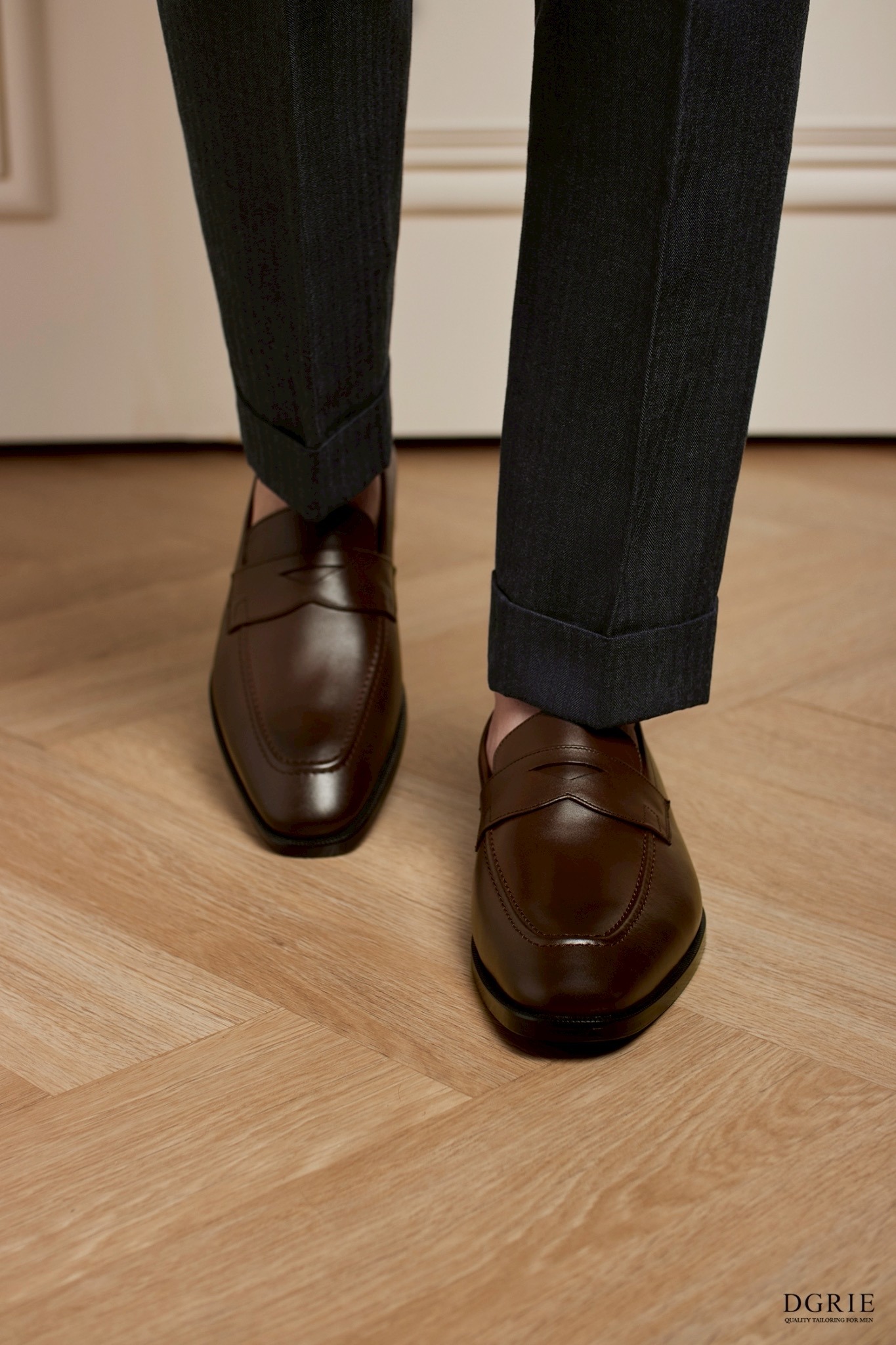 รองเท้าหนัง โลฟเฟอร์ Premium Penny Loafer Dark Brown Shoes