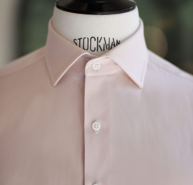เสื้อเชิ้ตสีชมพูอ่อน DGRIE Pale Pink Edge Spread Collar Shirts