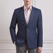 Navy Denim Notch Lapel Unlining Patch Pocket Sport Jacket - DGRIE