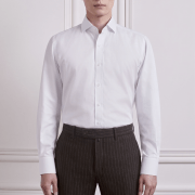 เสื้อเชิ้ต Twill Spread Collar Grey Details Cotton Shirt - DGRIE