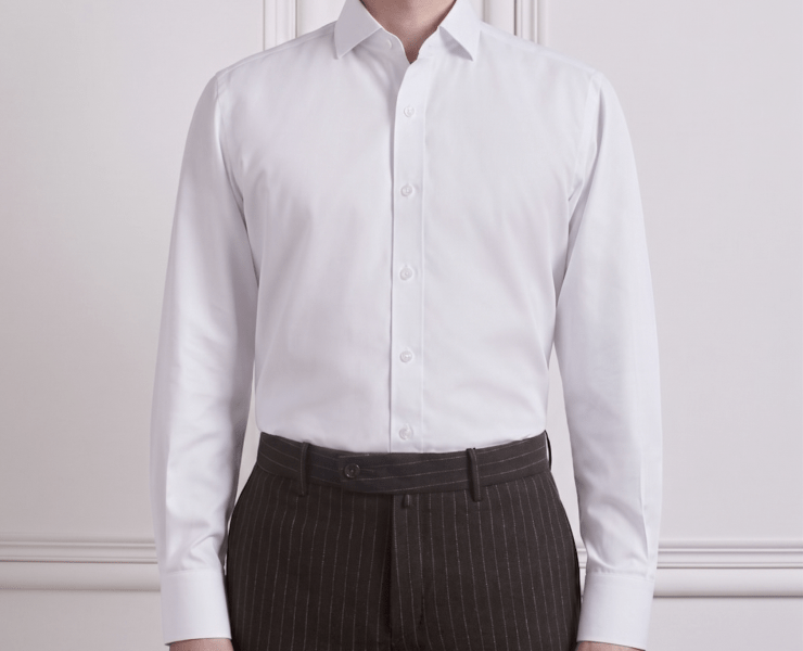 เสื้อเชิ้ต Twill Spread Collar Grey Details Cotton Shirt - DGRIE