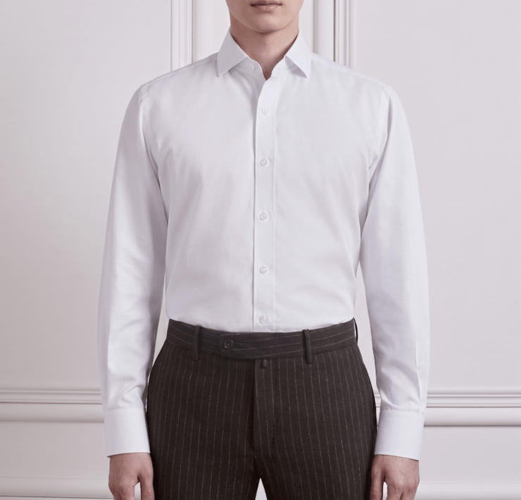 เสื้อเชิ้ต Twill Spread Collar Grey Details Cotton Shirt - DGRIE