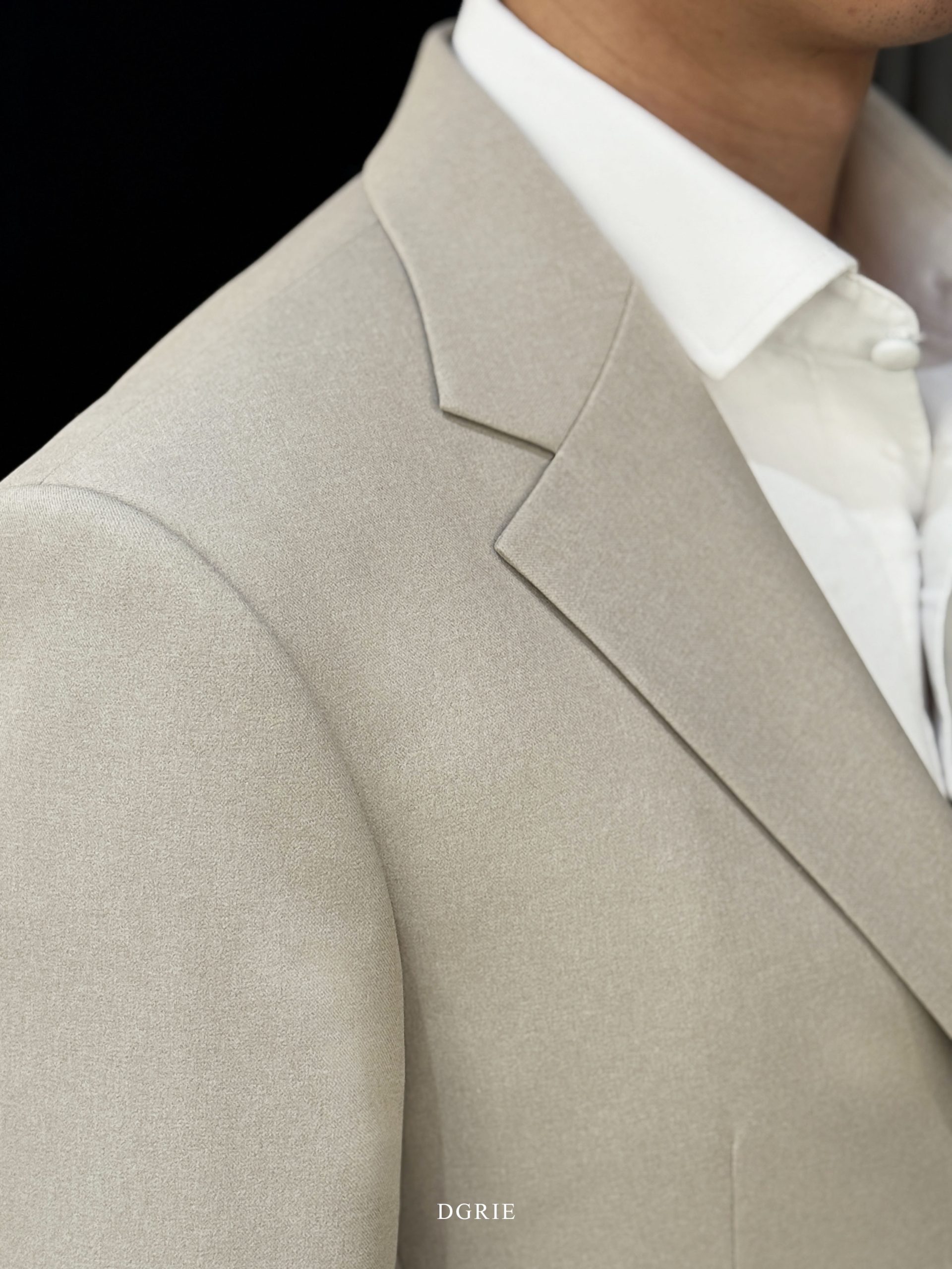 DGRIE Classic Notch Lapel Beige Suits