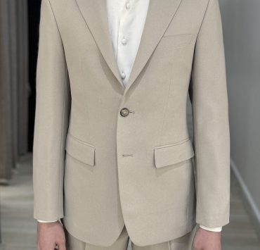 DGRIE Classic Notch Lapel Beige Suits