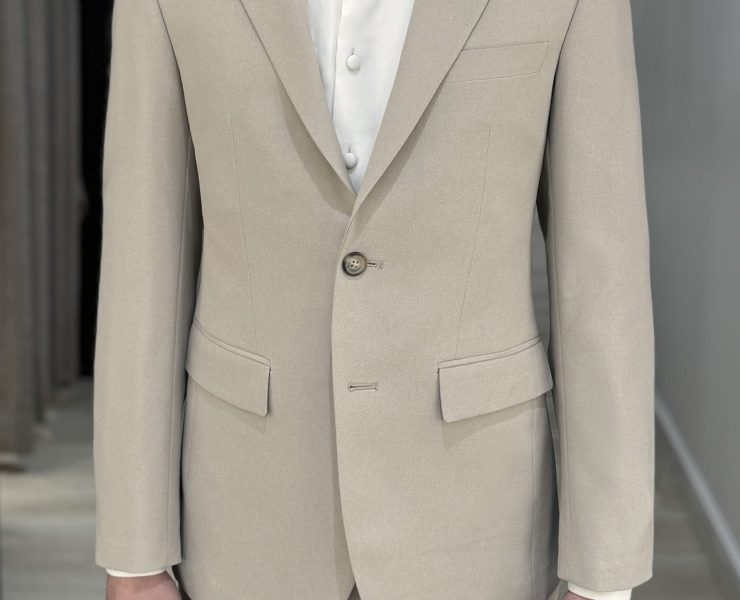 DGRIE Classic Notch Lapel Beige Suits