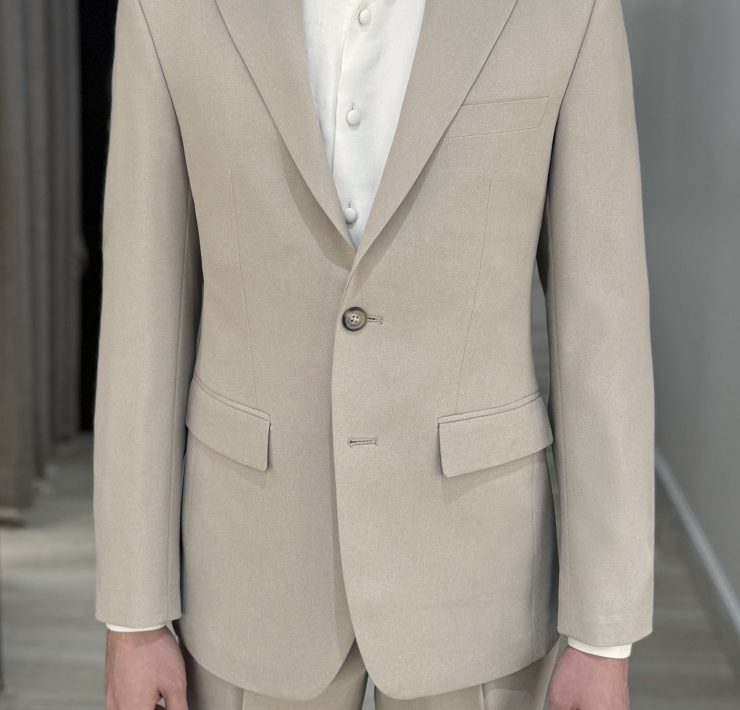DGRIE Classic Notch Lapel Beige Suits