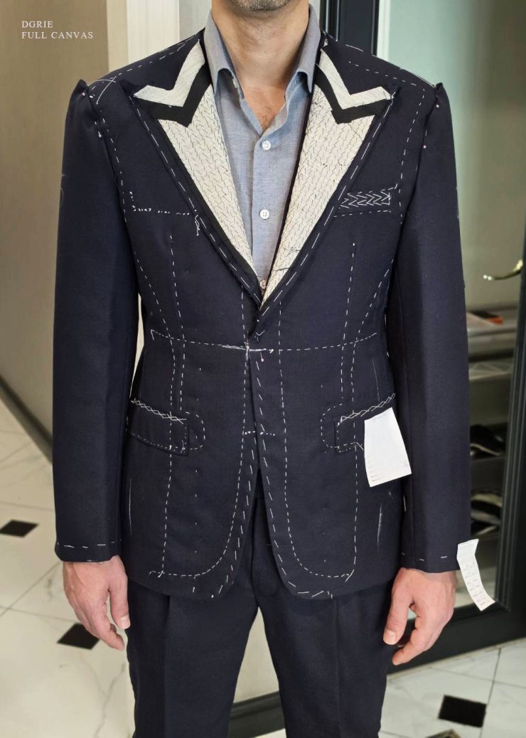 DGRIE Fitting Stage - Navy Classic Peak Lapel Full Canvas Suits