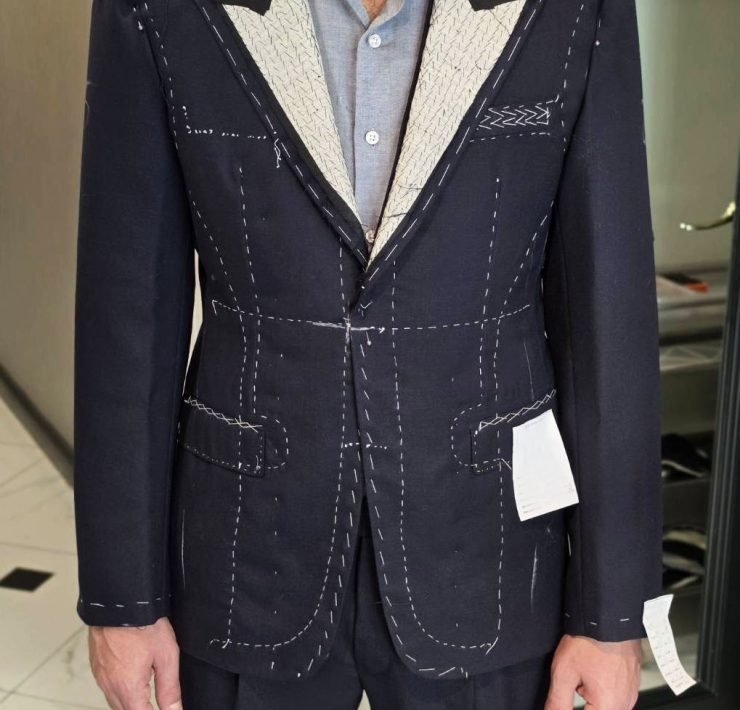 DGRIE Fitting Stage - Navy Classic Peak Lapel Full Canvas Suits