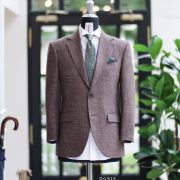 DGRIE Italy Check Irish Linen Roped Shoulder Suits