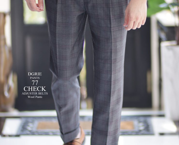 DGRIE PANTS 77 - Check Adjuster Belts Wool Pants