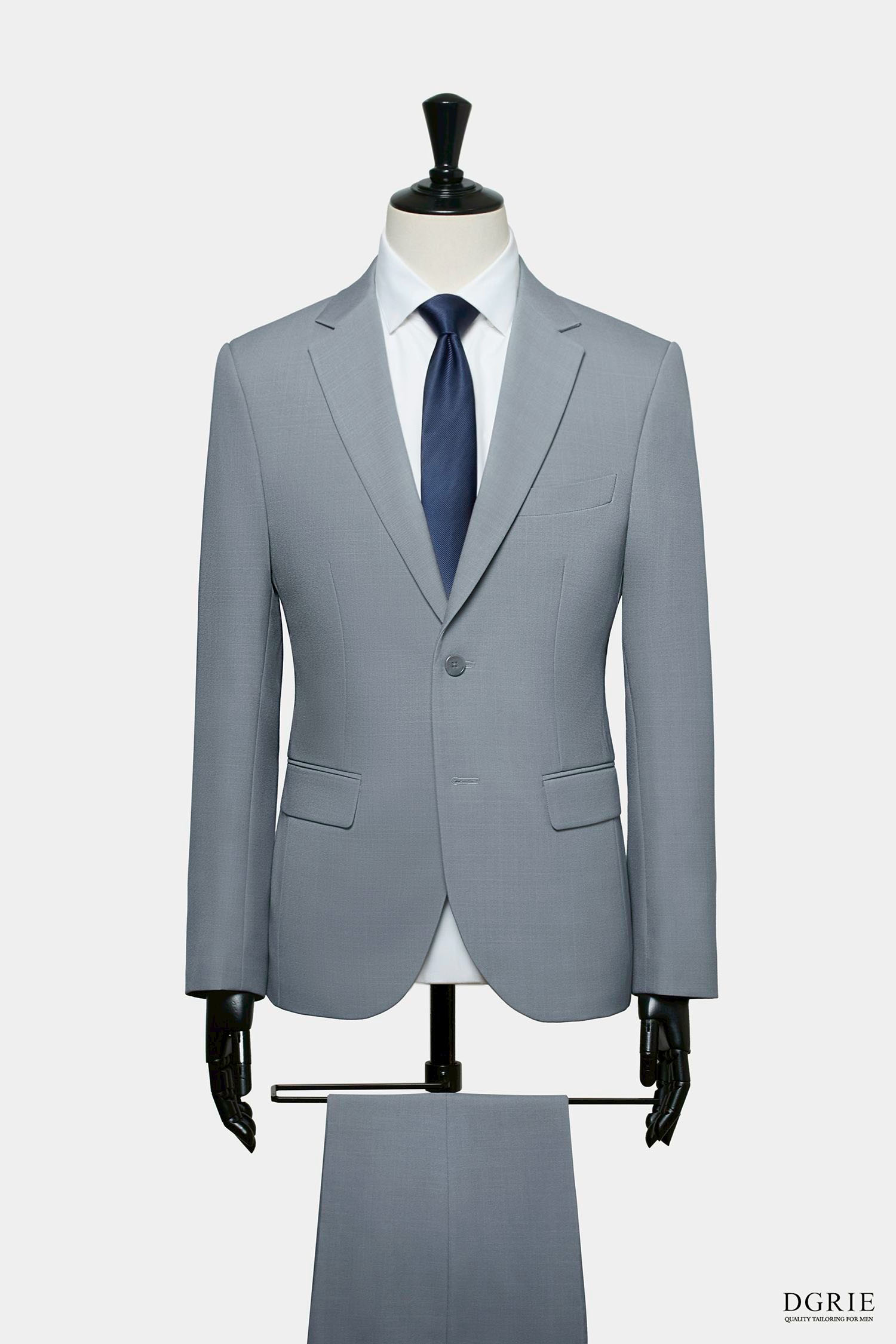 DGRIE Play - Light Grey 2-Button Standard Notch Lapel Suit 7 DGRIE Play - Light Grey 2-Button Standard Notch Lapel Suit