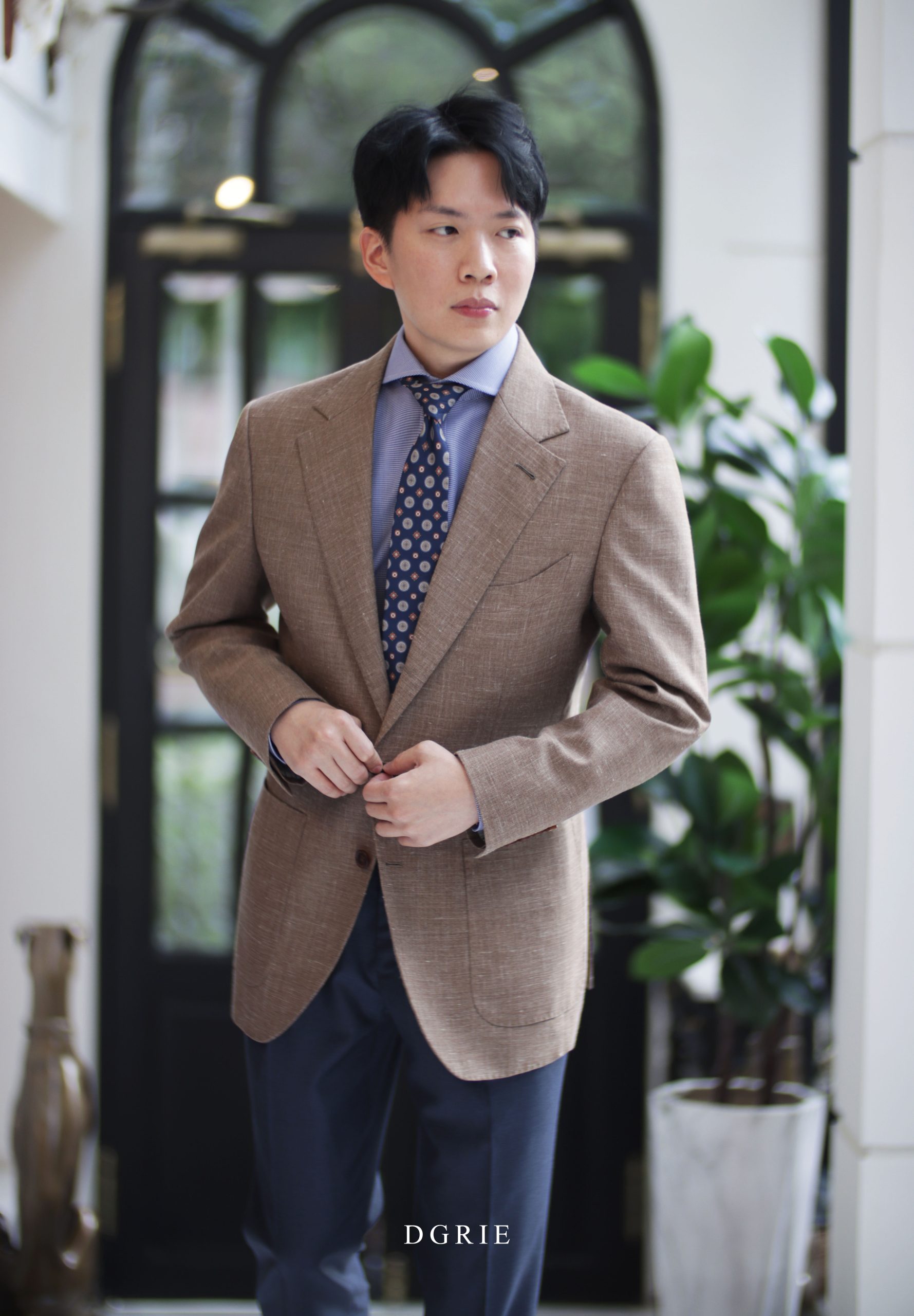 DGRIE Smart Casual Wool Silk Linen Jacket Suits