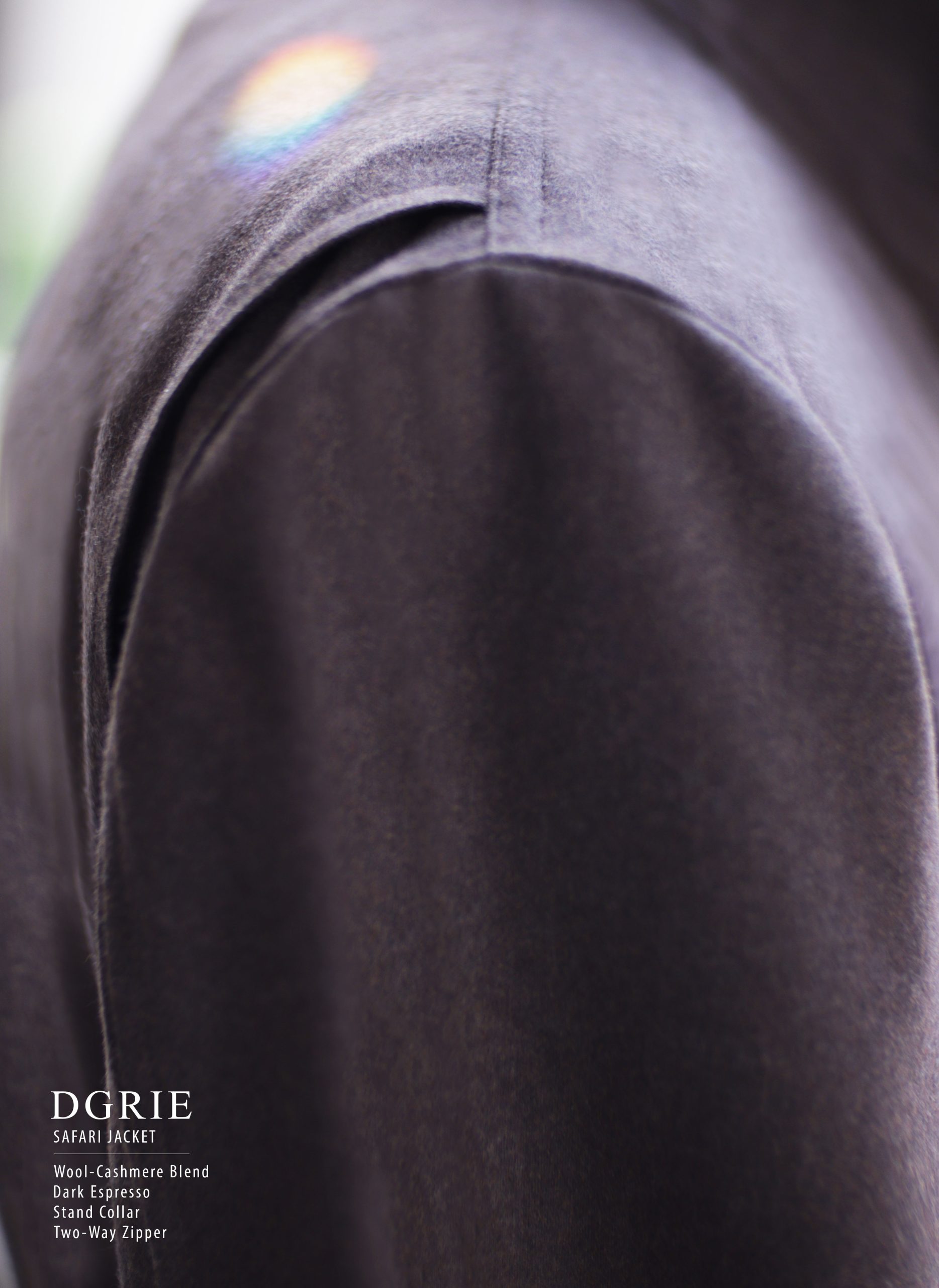 Safari Wool-Cashmere Earth Tone Two-Way Zipper Jacket