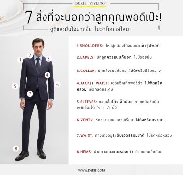 7 สิ่งที่จะบอกว่าสูทคุณพอดีเป๊ะ