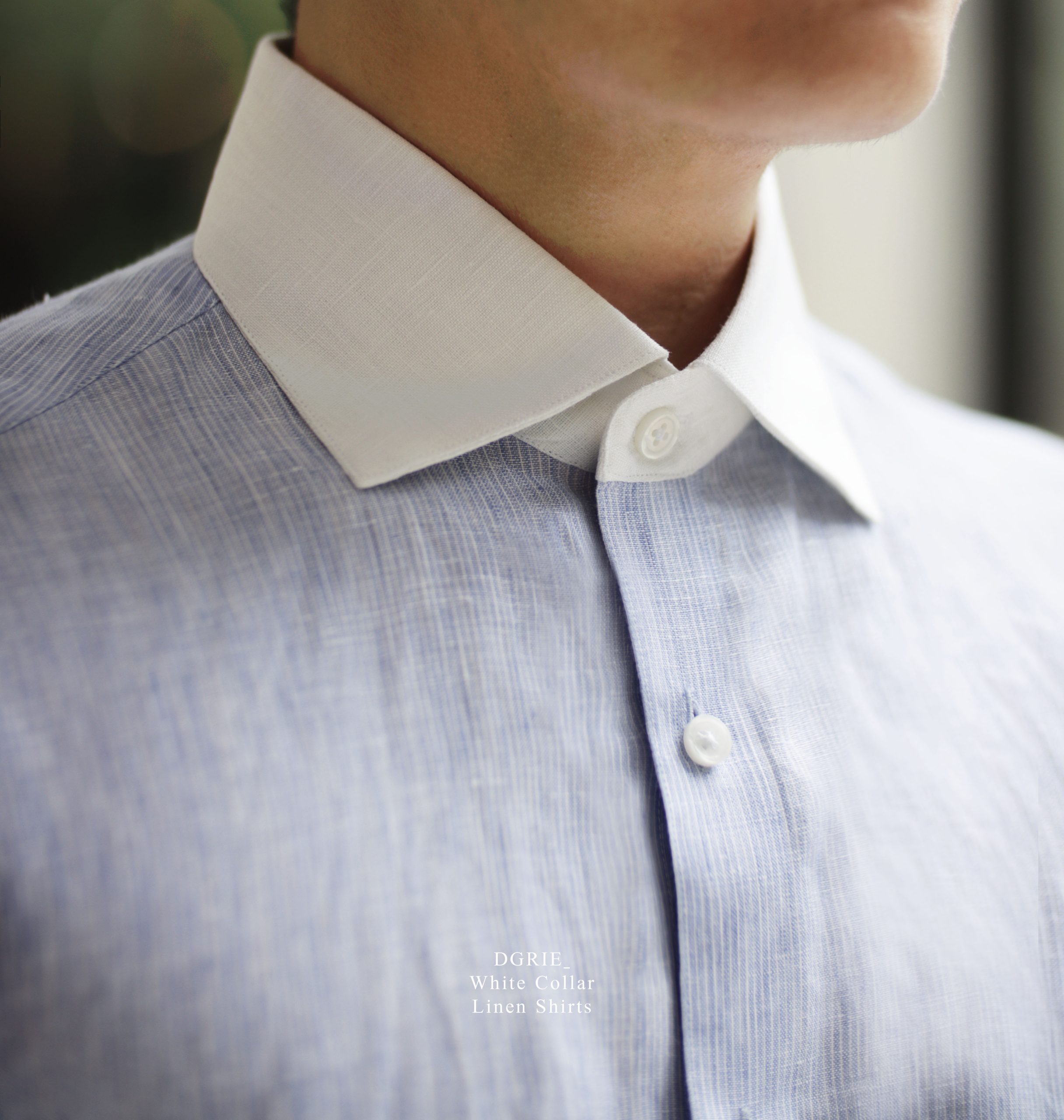 Classic White Collar Linen Shirt (Fully Spread) 4 Classic White Collar Linen Shirt (Fully Spread)