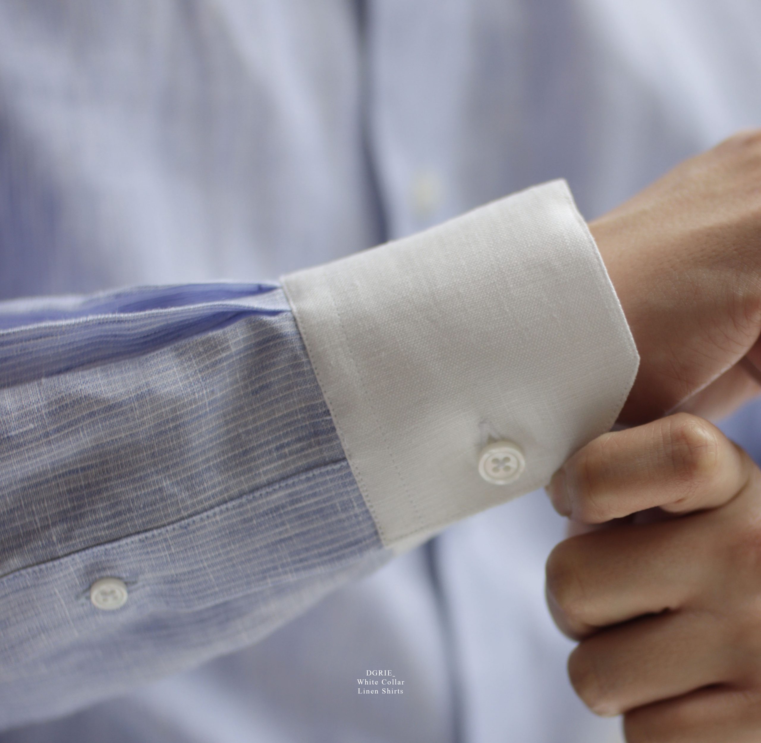 Classic White Collar Linen Shirt (Fully Spread) 5 Classic White Collar Linen Shirt (Fully Spread)