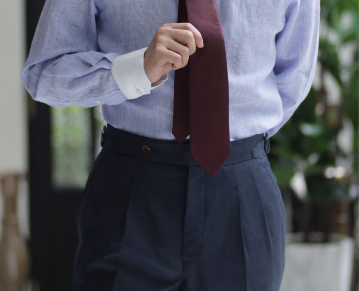Classic White Collar Linen Shirt (Fully Spread)