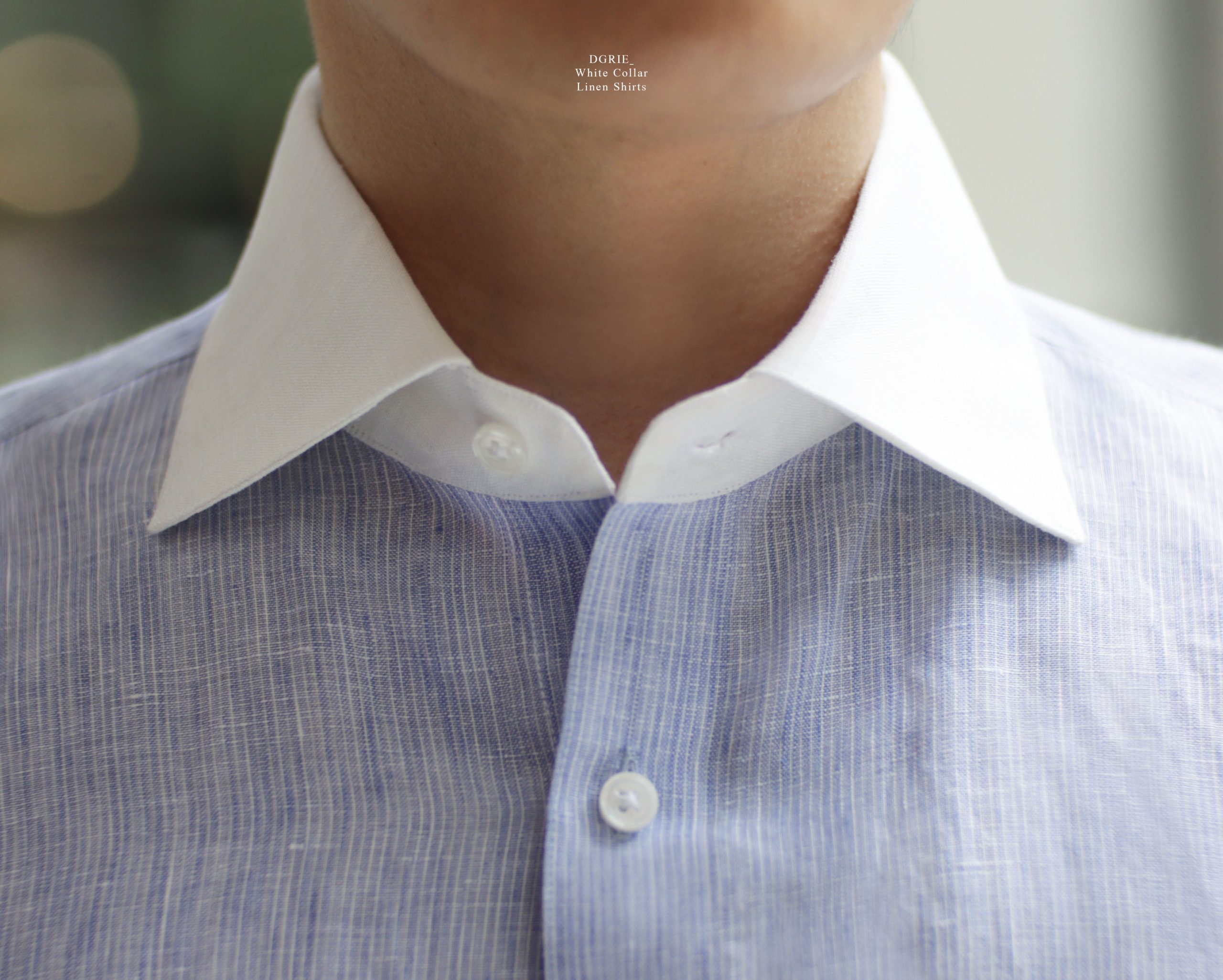 Classic White Collar Linen Shirt (Fully Spread) 3 Classic White Collar Linen Shirt (Fully Spread)