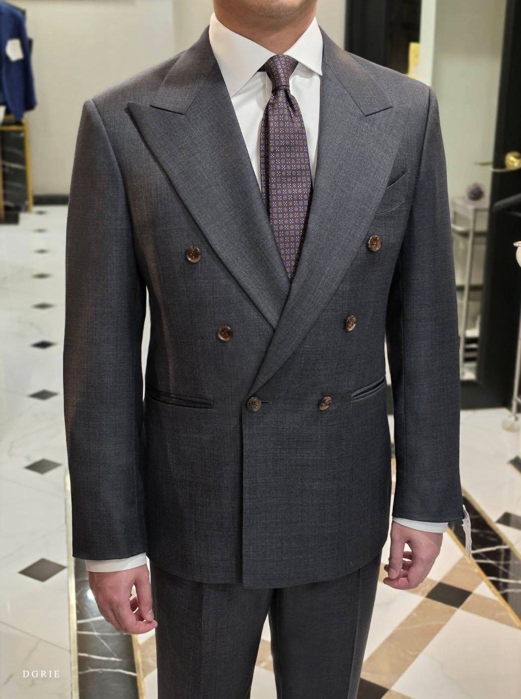 DGRIE - ตัดสูท Charcoal Grey Double-Breasted Suit