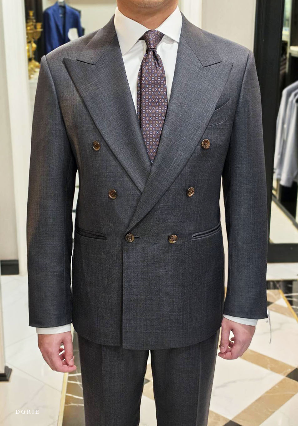 DGRIE - ตัดสูท Charcoal Grey Double-Breasted Suit
